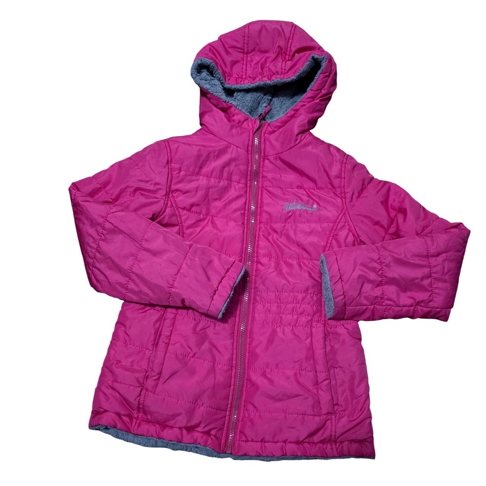Weatherproof Girls Reversible Pink Fleece Hooded‎ Jacket Size M 10 12